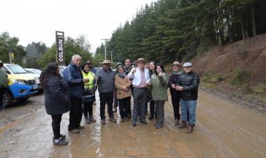 Comenzó pavimentación de caminos básicos del sector Borde Lago de Colbún