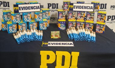 Linares: PDI decomisa más de 600 fuegos artificiales