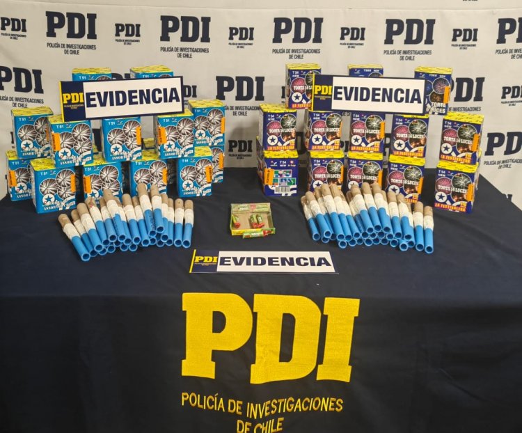 Linares: PDI decomisa más de 600 fuegos artificiales