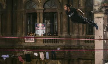 Linarense Abraham Hernández se corona campeón de la primera fecha del World Slackline Máster
