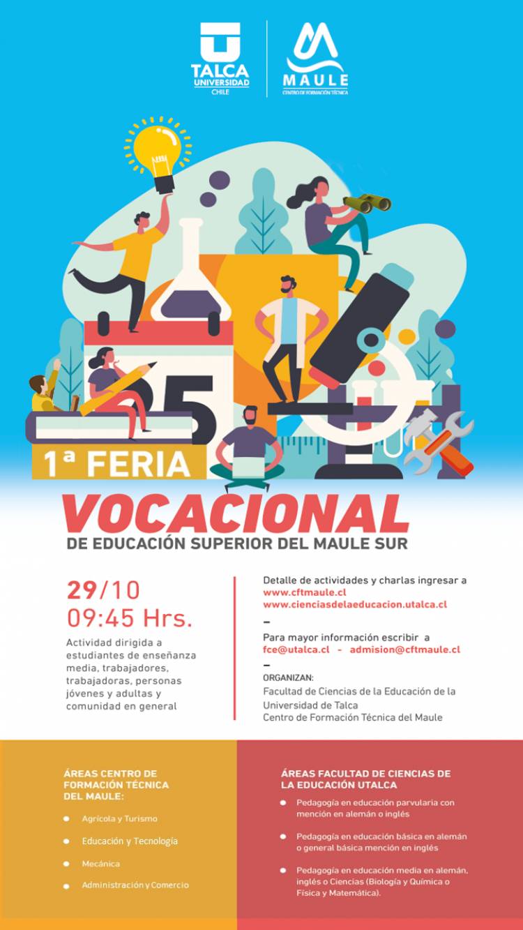 CFT Estatal del Maule y Universidad de Talca organizan "I Feria Vocacional del Maule Sur"